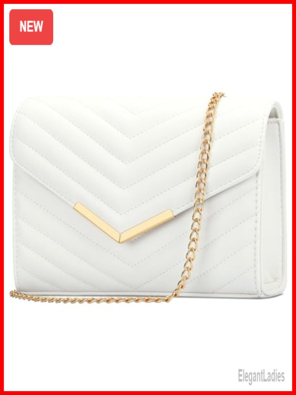 PU Leather Evening Clutch Bag with Chain Strap for Women Party Wedding
